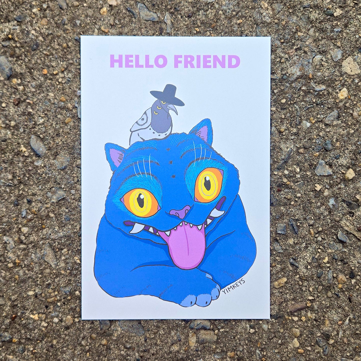 Postcard - Hello Friend Tiger and Magpie