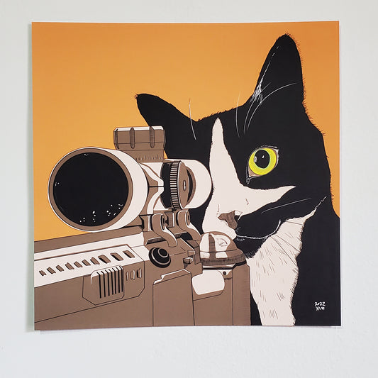 Print - Sniper Cat (8x8 in)