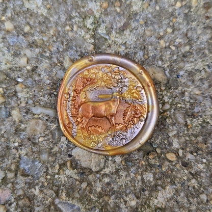 Wax Seal Decoration - Deer Oak Wreath (Surprise Color)