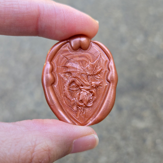 Wax Seal Decoration - Dragon Rose Shield (Surprise Color)