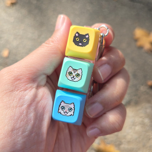 Keycap Keychain - YIMKEYS Pixel Cats
