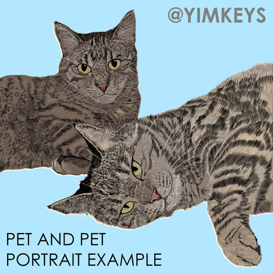 Digital Artwork - Pet Portrait (Can add a Person or Add a Pet)